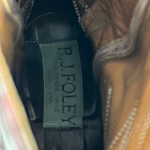 R.J. Foley Vintage Cowboy Boots Men’s 10.5D Burgundy Leather Handmade USA - Picture 9 of 12